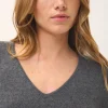 ABBY pull col v anthracite chiné