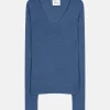 ABBY pull col v bleu denim