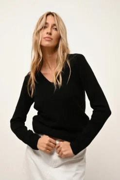 ABBY pull col v noir