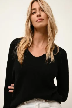 ABBY pull col v noir