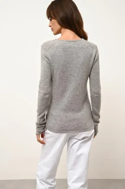 ABBY pull col v nuage chiné