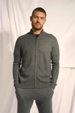 ALAN gilet col montant anthracite chiné
