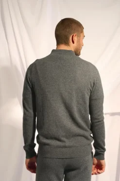 ALAN gilet col montant anthracite chiné