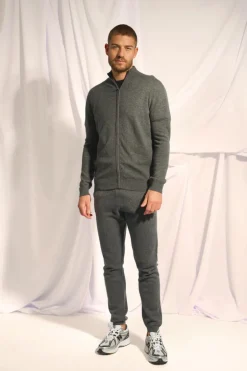ALAN gilet col montant anthracite chiné