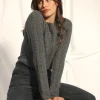 ALICE pull col rond anthracite chiné