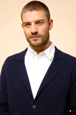 ALVAR veste col tailleur navy