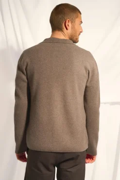 ALVAR veste col tailleur taupe chiné