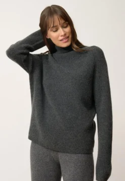 ALYSSA pull col montant carbone chiné