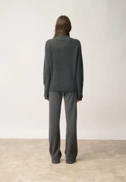 ALYSSA pull col montant carbone chiné