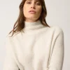 ALYSSA pull col montant gris perle chiné