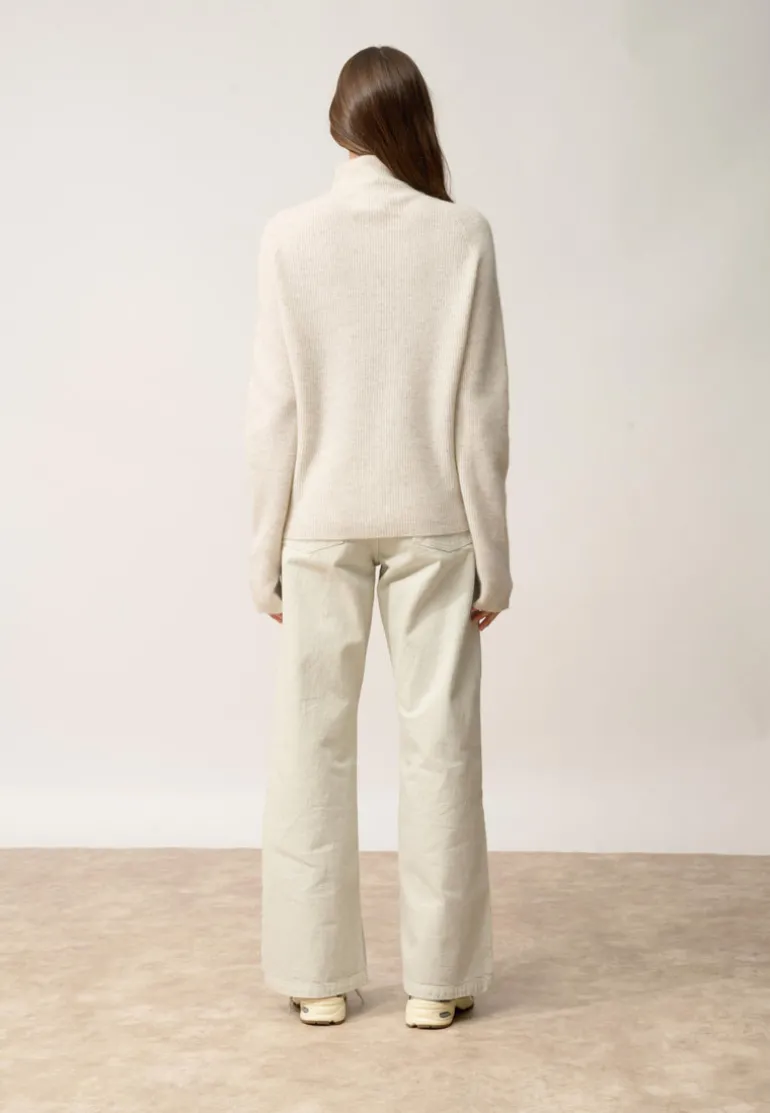 ALYSSA pull col montant gris perle chiné