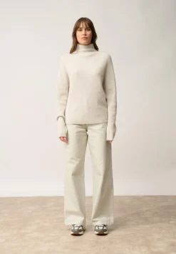 ALYSSA pull col montant gris perle chiné