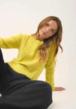 AMALA pull col rond citron