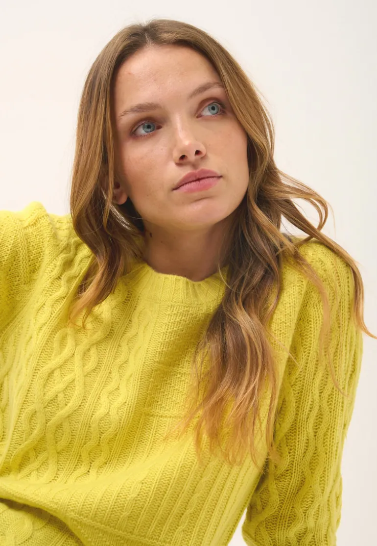 AMALA pull col rond citron