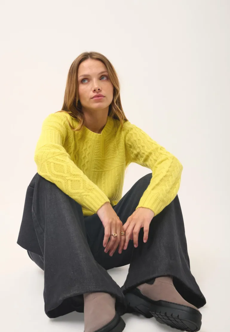 AMALA pull col rond citron