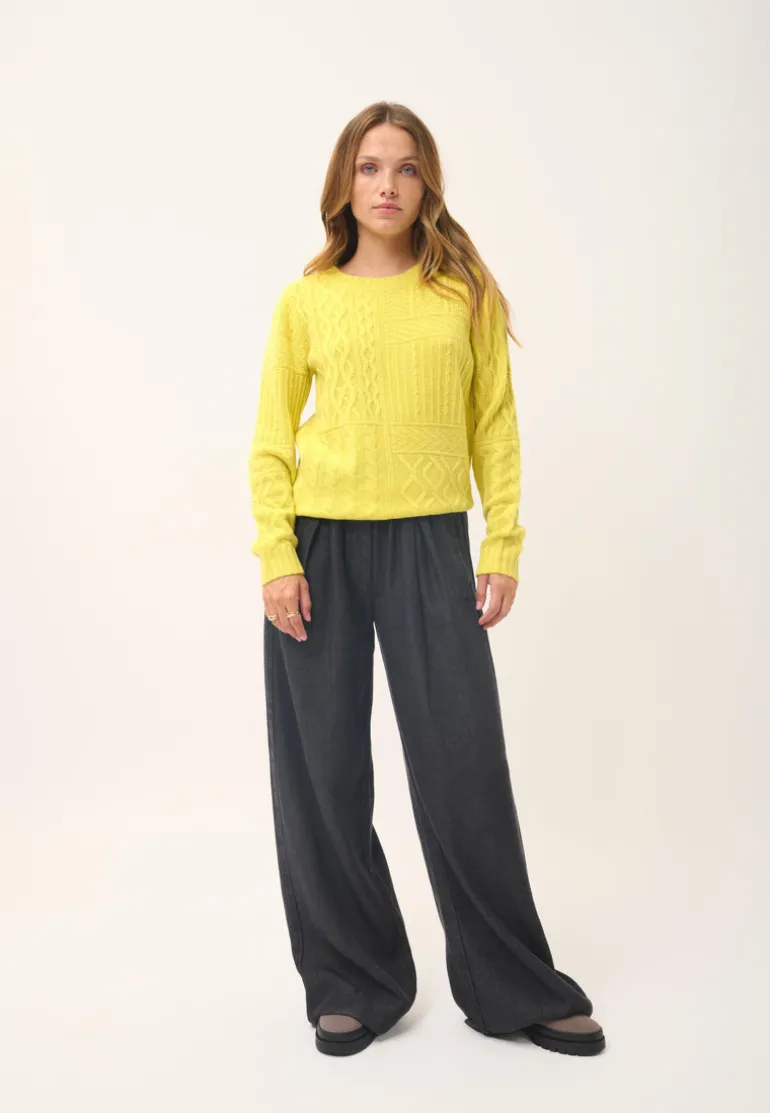 AMALA pull col rond citron
