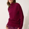 AMBRE pull col montant bordeaux