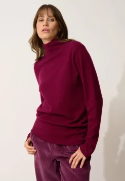 AMBRE pull col montant bordeaux
