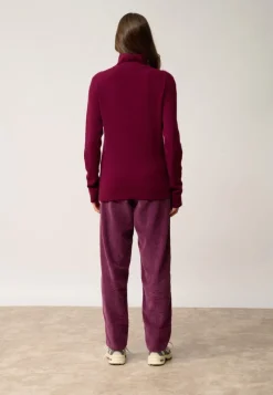 AMBRE pull col montant bordeaux