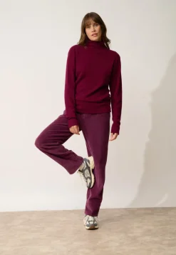 AMBRE pull col montant bordeaux