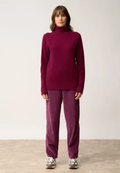 AMBRE pull col montant bordeaux