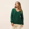 AMRITA pull col v sapin