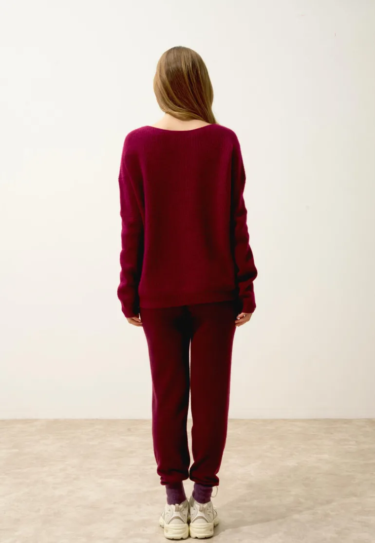 ARIANA pull col bateau bordeaux