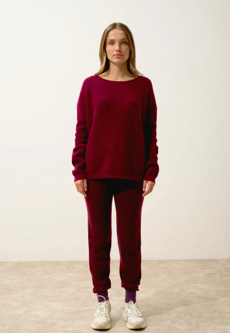 ARIANA pull col bateau bordeaux