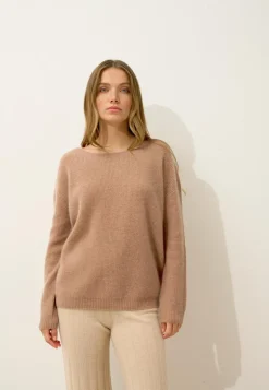 ARIANA pull col bateau camel chiné