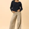 ARIANA pull col bateau navy