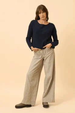 ARIANA pull col bateau navy