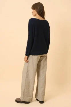 ARIANA pull col bateau navy