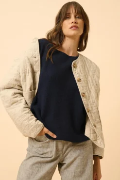 ARIANA pull col bateau navy