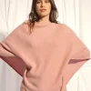 ASHLEY poncho col bateau bois de rose