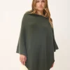 ASHLEY poncho col bateau kaki
