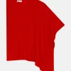 ASHLEY poncho col bateau rouge