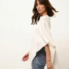 ASHLEY poncho col bateau ivoire