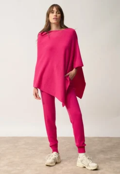 ASHLEY poncho col bateau fuchsia