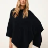 ASHLEY poncho col bateau navy
