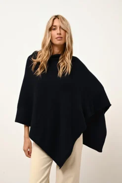 ASHLEY poncho col bateau navy
