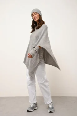 ASHLEY poncho col bateau nuage chiné