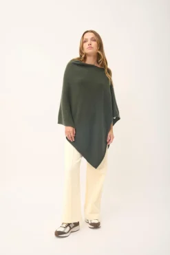 ASHLEY poncho col bateau kaki