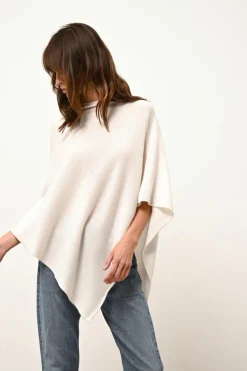 ASHLEY poncho col bateau ivoire