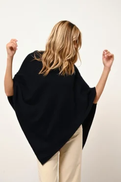 ASHLEY poncho col bateau navy