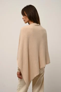 ASHLEY poncho col bateau sable
