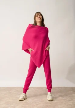 ASHLEY poncho col bateau fuchsia