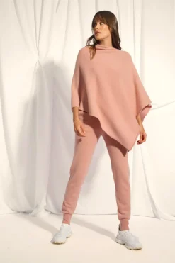ASHLEY poncho col bateau bois de rose