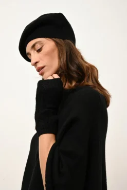 ASHLEY poncho col bateau noir