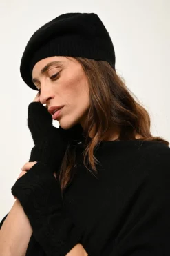 ASHLEY poncho col bateau noir