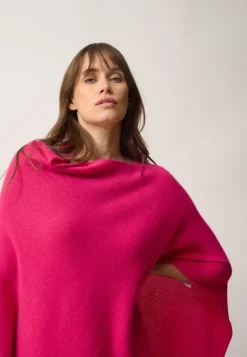 ASHLEY poncho col bateau fuchsia